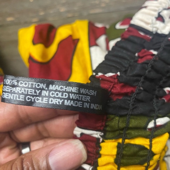 Cultural African Boho Multicolor Bell Sleeve Smock Maxi Dress Pockets One Size - Picture 7 of 9